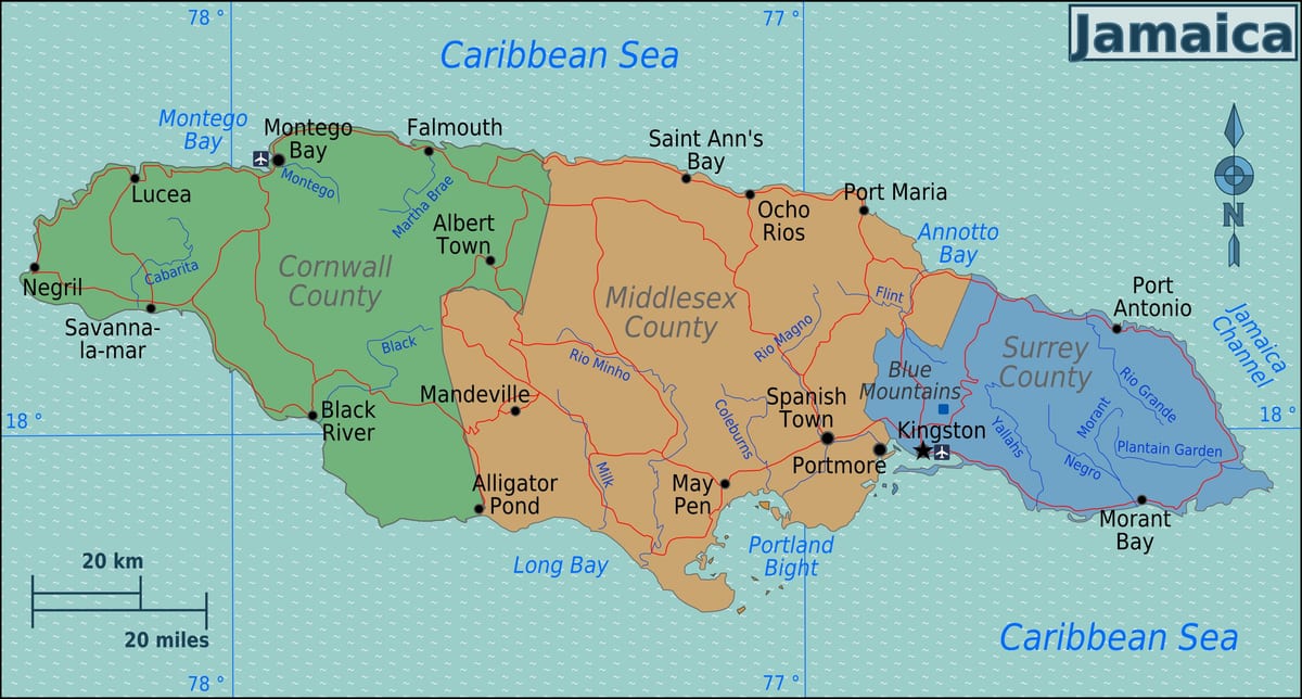 Mapa ng jamaica estates