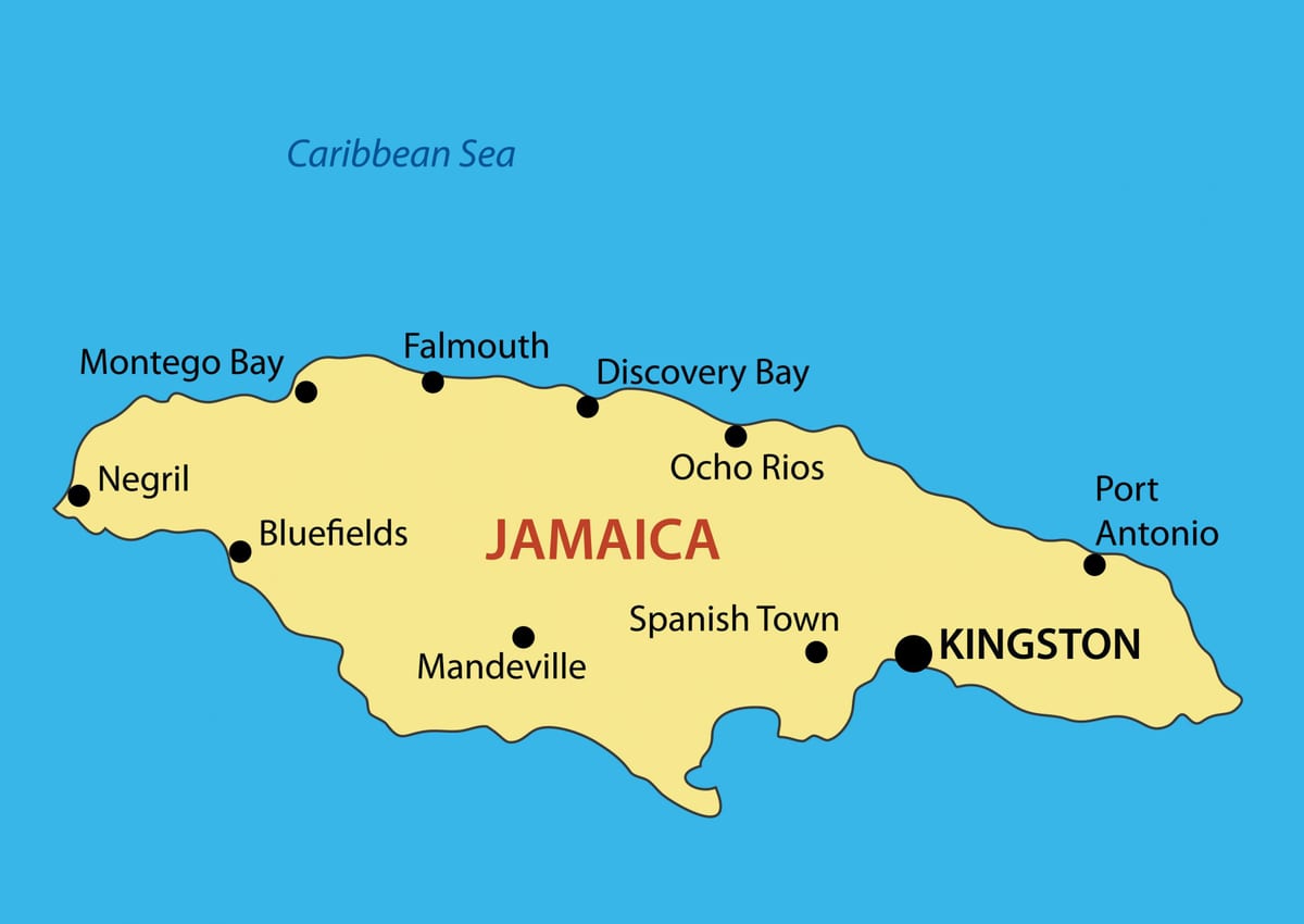 Mapa ng jamaica sa mga lungsod