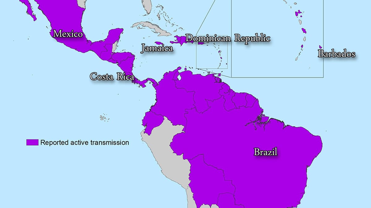 Mapa ng jamaica zika