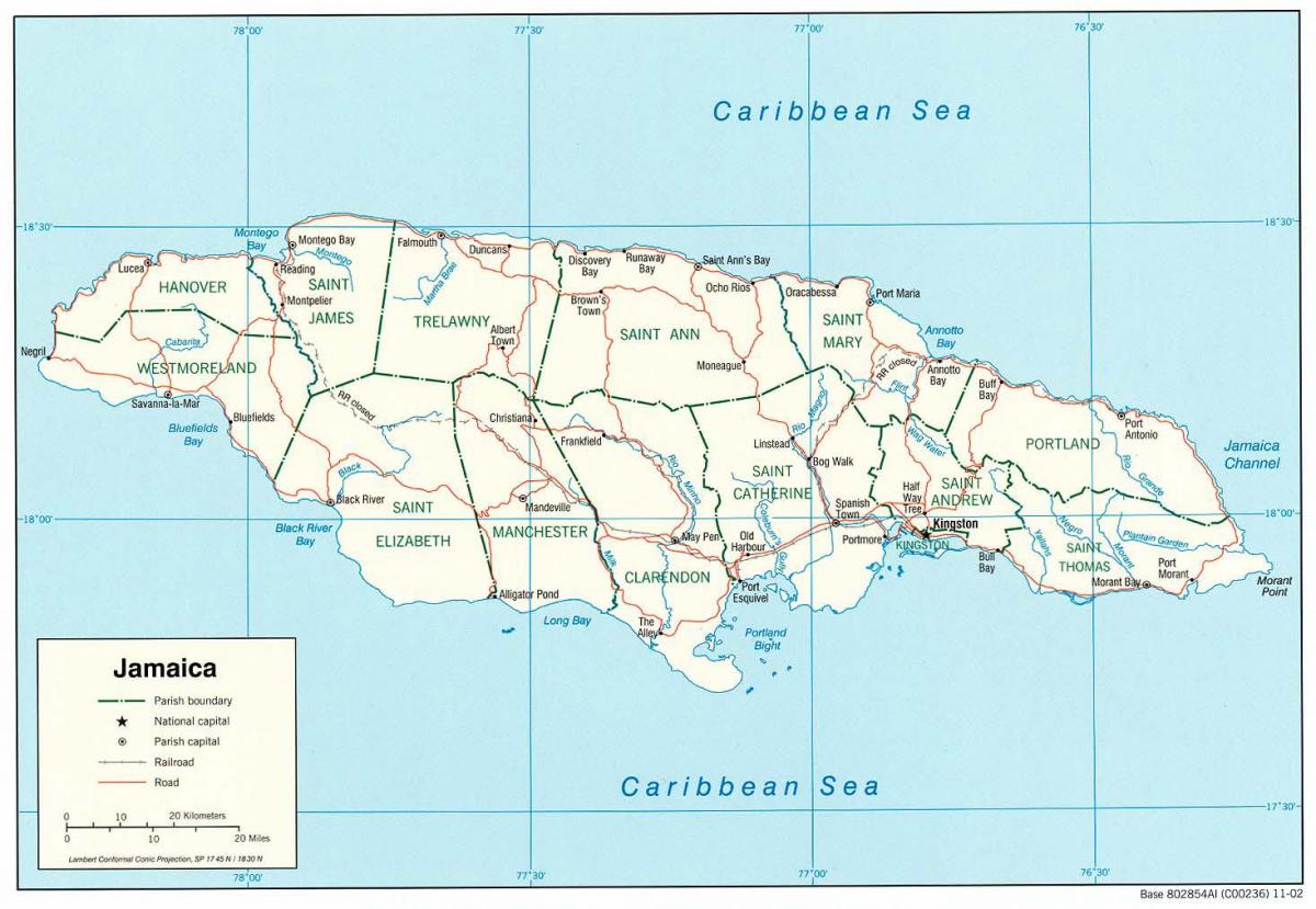 jamaica mapa ng kalye