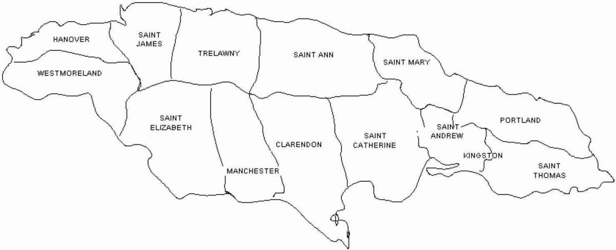 jamaica mapa at parishes