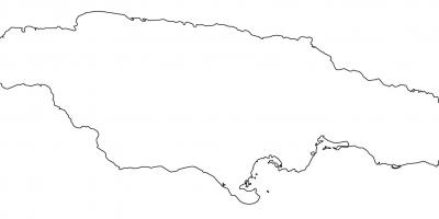 Blangkong mapa ng jamaica na may hangganan