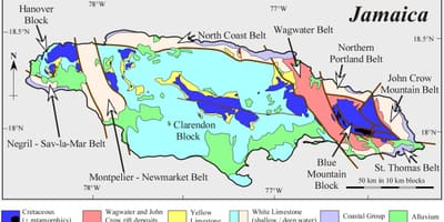 Mapa ng geological jamaica