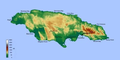 Mapa ng jamaica elevation 