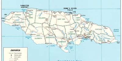 Mapa ng jamaica dunns river falls