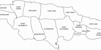 Jamaica mapa at parishes