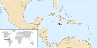Jamaica bansa sa mapa ng mundo