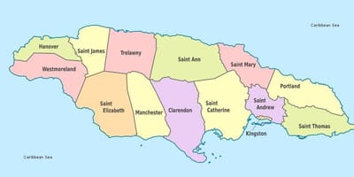 Mapa ng label jamaica