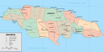 Mapa ng pampulitika jamaica