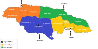 Mapa ng pang-ekonomiyang jamaica